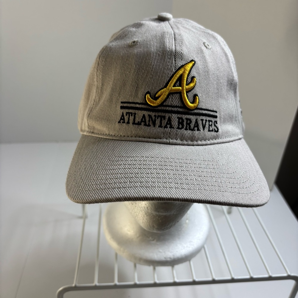 Atlanta Braves Kennesaw State Canvas Beige Baseball Cap/Yellow Detail Strap Back - Picture 8 of 8
